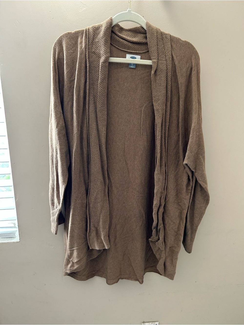 Old Navy Open-Front Taupe Brown Draped Cardigan